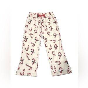 Juniors VIP candy cane print plush pajama pants